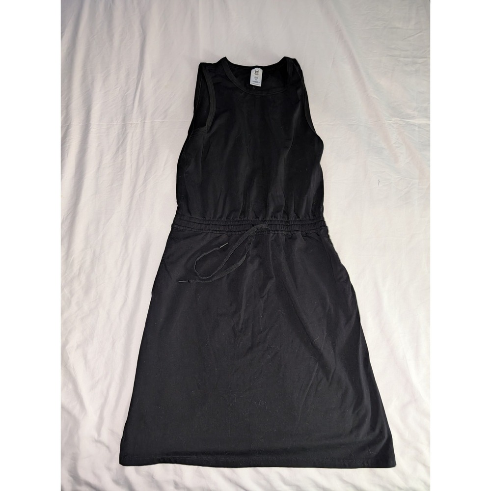 Members Mark Women's Size XS Black‎ Sleeveless Tank Dress With Belt And Pockets